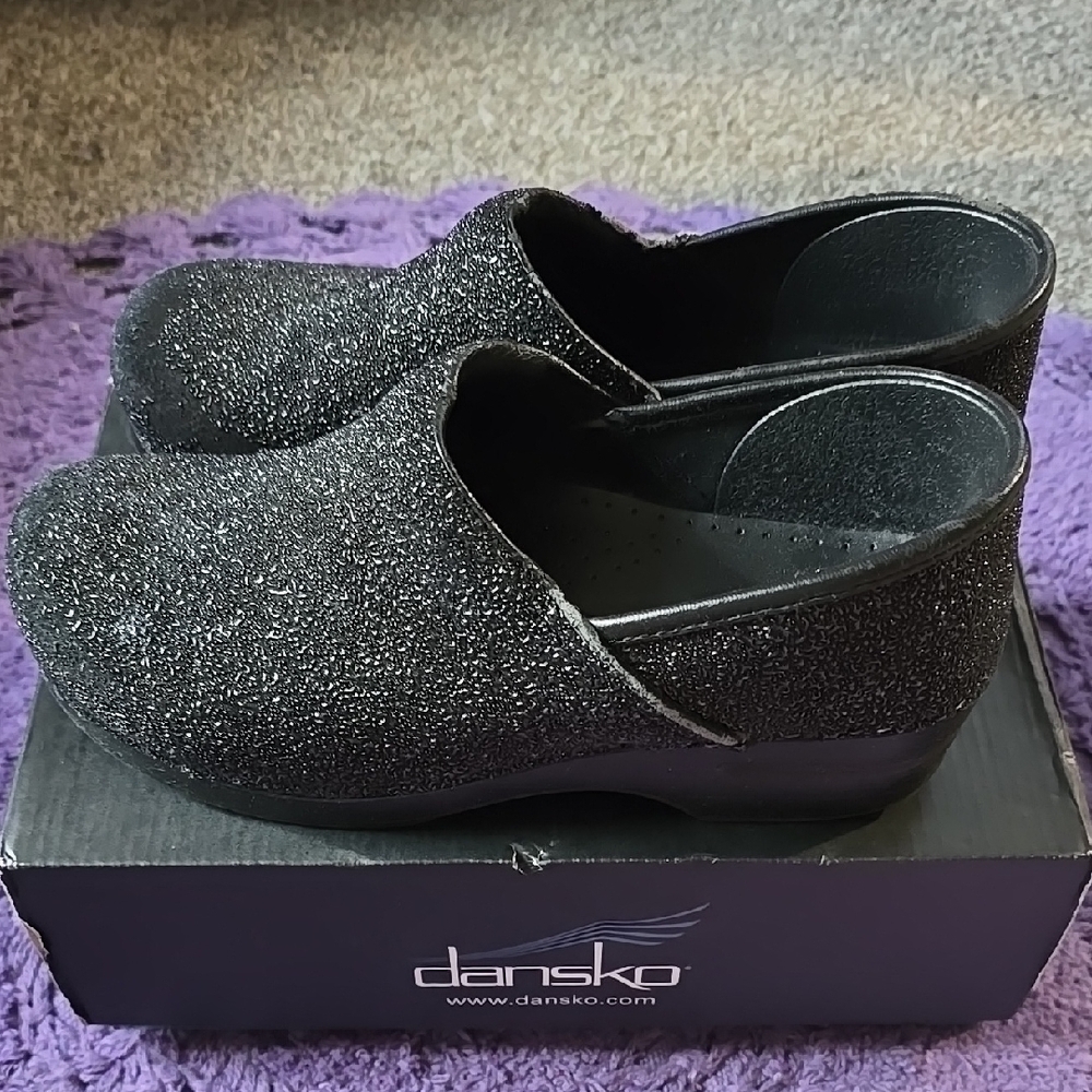 Dansko Kids Black Glitter Shoes